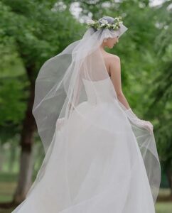 chiffon wedding dress