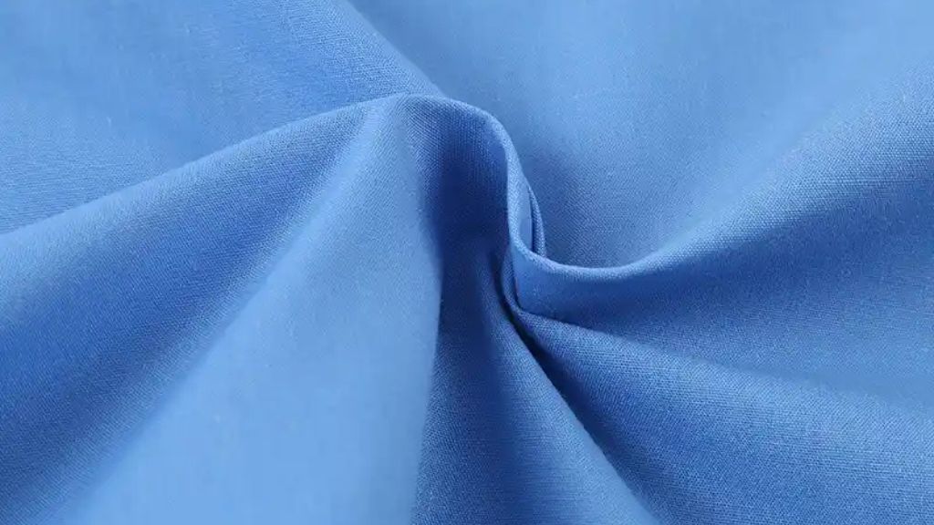 blue poplin fabric