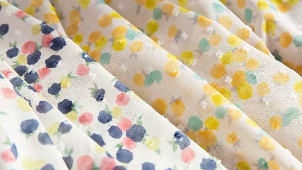 print on swiss dot fabric